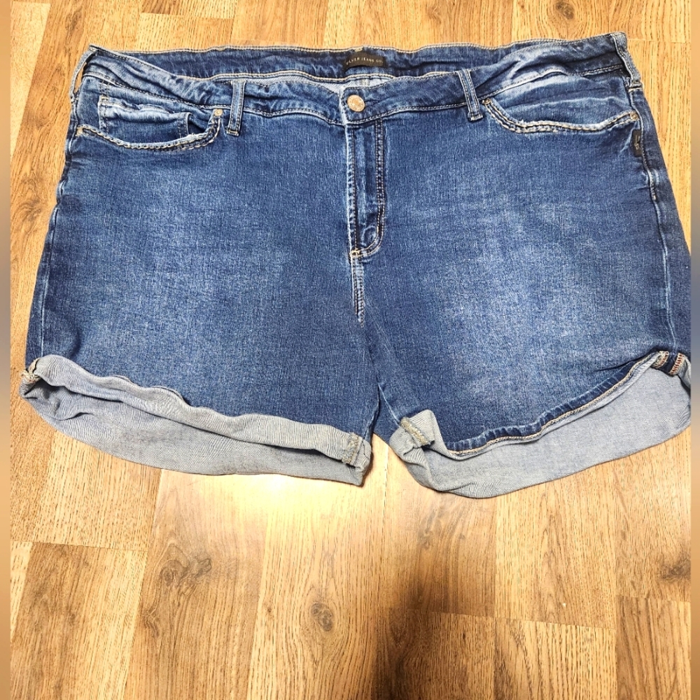 Women's Silver Denim Shorts